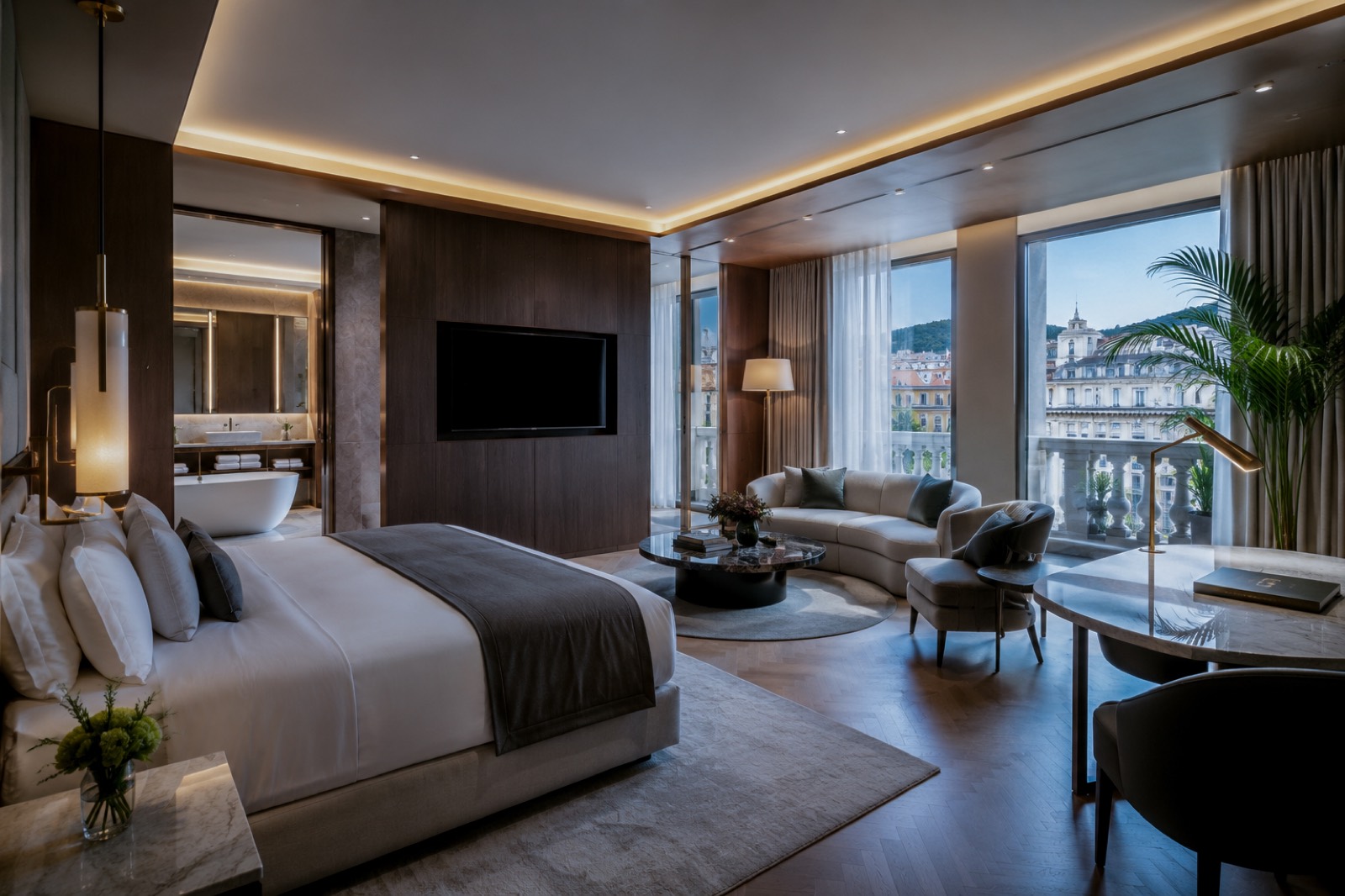 Hotel guest room before retouching